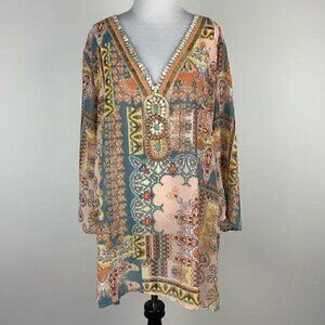 New Melissa page top sz 2X geometric tunic beach